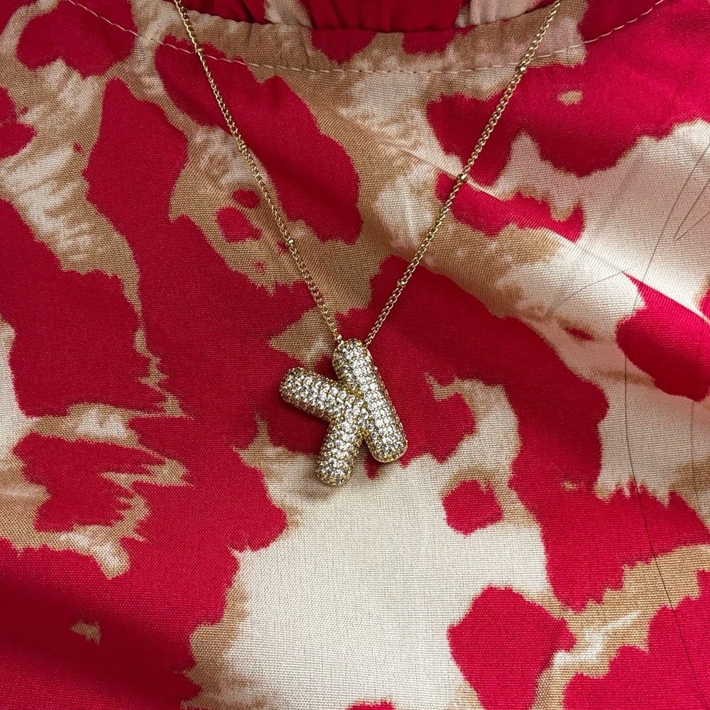 Bubble initial necklace